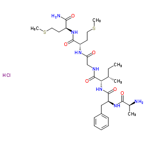 L-丙氨酰-L-苯丙氨酰-L-異亮氨酰甘氨酰-L-蛋氨酰-蛋氨酰胺鹽酸鹽結(jié)構(gòu)式_2807-80-9結(jié)構(gòu)式