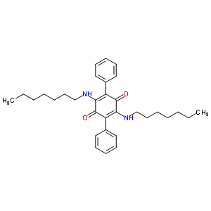 2,5-Cyclohexadiene-1,4-dione,2,5-bis(heptylamino)-3,6-diphenyl-Structure,28293-28-9Structure 2,5-Cyclohexadiene-1,4-dione,2,5-bis(heptylamino)-3,6-diphenyl- Structure,28293-28-9Structure