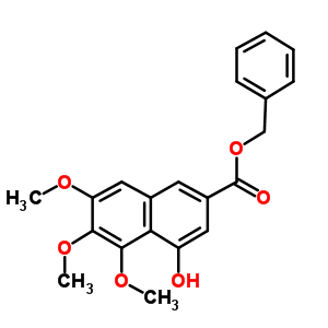 4-Hydroxy-5,6,7-trimethoxy-2-naphthalenecarboxylic acid phenylmethyl esterStructure,2982-18-5Structure 4-Hydroxy-5,6,7-trimethoxy-2-naphthalenecarboxylic acid phenylmethyl ester Structure,2982-18-5Structure