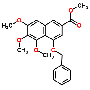 5,6,7-Trimethoxy-4-(phenylmethoxy)-2-naphthalenecarboxylic acid methyl esterStructure,2982-20-9Structure 5,6,7-Trimethoxy-4-(phenylmethoxy)-2-naphthalenecarboxylic acid methyl ester Structure,2982-20-9Structure