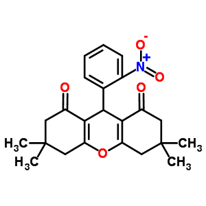 3,4,5,6,7,9-六氫-3,3,6,6-四甲基-9-(2-硝基苯基)-1H-氧雜蒽-1,8(2H)-二酮結(jié)構(gòu)式_30038-64-3結(jié)構(gòu)式