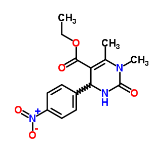 1,6-Dimethyl-4-(4-nitro-phenyl)-2-oxo-1,2,3,4-tetrahydro-pyrimidine-5-carboxylic acid ethyl esterStructure,301319-39-1Structure 1,6-Dimethyl-4-(4-nitro-phenyl)-2-oxo-1,2,3,4-tetrahydro-pyrimidine-5-carboxylic acid ethyl ester Structure,301319-39-1Structure