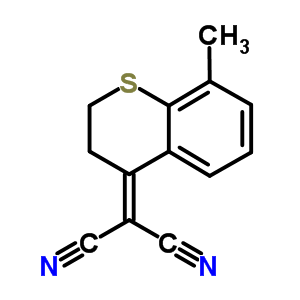 Propanedinitrile,2-(2,3-dihydro-8-methyl-4h-1-benzothiopyran-4-ylidene)-Structure,31352-57-5Structure Propanedinitrile,2-(2,3-dihydro-8-methyl-4h-1-benzothiopyran-4-ylidene)- Structure,31352-57-5Structure