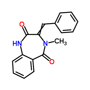 4-Methyl-3-(phenylmethylidene)-1h-1,4-benzodiazepine-2,5-dioneStructure,31965-37-4Structure 4-Methyl-3-(phenylmethylidene)-1h-1,4-benzodiazepine-2,5-dione Structure,31965-37-4Structure