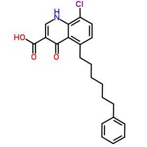 3-Quinolinecarboxylicacid, 8-chloro-4-hydroxy-5-(6-phenylhexyl)-Structure,34785-13-2Structure 3-Quinolinecarboxylicacid, 8-chloro-4-hydroxy-5-(6-phenylhexyl)- Structure,34785-13-2Structure