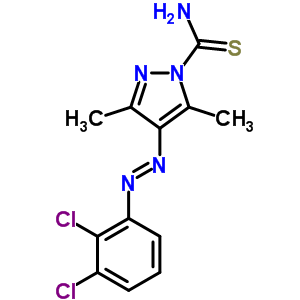 4-(2,3-Dichlorophenyl)diazenyl-3,5-dimethyl-pyrazole-1-carbothioamideStructure,35872-24-3Structure 4-(2,3-Dichlorophenyl)diazenyl-3,5-dimethyl-pyrazole-1-carbothioamide Structure,35872-24-3Structure