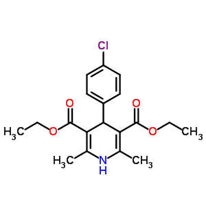 Diethyl 4-(4-chlorophenyl)-2,6-dimethyl-1,4-dihydropyridine-3,5-dicarboxylateStructure,35929-79-4Structure Diethyl 4-(4-chlorophenyl)-2,6-dimethyl-1,4-dihydropyridine-3,5-dicarboxylate Structure,35929-79-4Structure