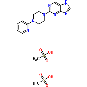 Methanesulfonic acid,2-(4-pyridin-2-ylpiperazin-1-yl)-7h-purineStructure,37425-19-7Structure Methanesulfonic acid,2-(4-pyridin-2-ylpiperazin-1-yl)-7h-purine Structure,37425-19-7Structure