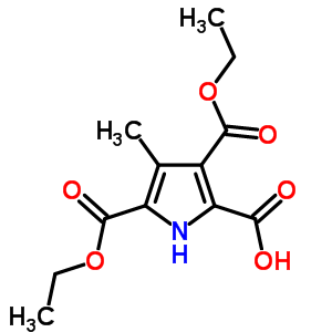 3,5-Bis(ethoxycarbonyl)-4-methyl-1h-pyrrole-2-carboxylic acidStructure,37789-75-6Structure 3,5-Bis(ethoxycarbonyl)-4-methyl-1h-pyrrole-2-carboxylic acid Structure,37789-75-6Structure
