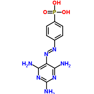 Phosphonic acid, (p-((2,4,6-triamino-5-pyrimidinyl)azo)phenyl)-Structure,3822-79-5Structure Phosphonic acid, (p-((2,4,6-triamino-5-pyrimidinyl)azo)phenyl)- Structure,3822-79-5Structure
