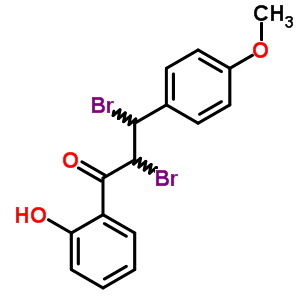 1-Propanone,2,3-dibromo-1-(2-hydroxyphenyl)-3-(4-methoxyphenyl)-Structure,39729-17-4Structure 1-Propanone,2,3-dibromo-1-(2-hydroxyphenyl)-3-(4-methoxyphenyl)- Structure,39729-17-4Structure
