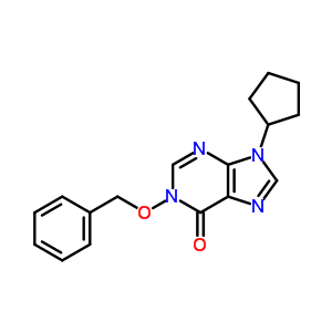 6H-purin-6-one,9-cyclopentyl-1,9-dihydro-1-(phenylmethoxy)-Structure,40281-69-4Structure 6H-purin-6-one,9-cyclopentyl-1,9-dihydro-1-(phenylmethoxy)- Structure,40281-69-4Structure