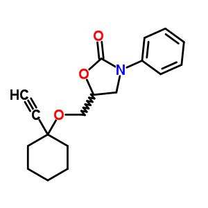 5-[(1-乙炔環(huán)己基)氧基甲基]-3-苯基-噁唑啉-2-酮結(jié)構(gòu)式_42468-57-5結(jié)構(gòu)式