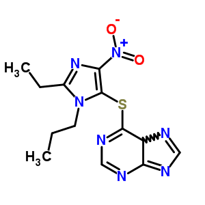 6-(2-Ethyl-5-nitro-3-propyl-imidazol-4-yl)sulfanyl-5h-purineStructure,4526-64-1Structure 6-(2-Ethyl-5-nitro-3-propyl-imidazol-4-yl)sulfanyl-5h-purine Structure,4526-64-1Structure
