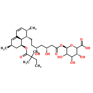 1-O-[(3R,5R)-7-{(1S,2S,6R,8S,8aR)-8-[(2,2-二甲基丁酰基)氧基]-2,6-二甲基-1,2,6,7,8,8a-六氫-1-萘基}-3,5-二羥基庚酰]-beta-L-甘油-吡喃己糖酸結(jié)構(gòu)式_463962-56-3結(jié)構(gòu)式