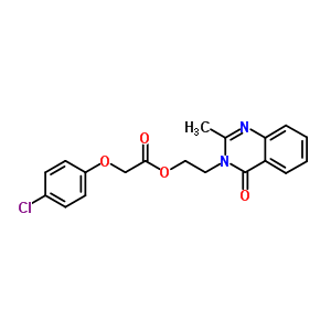 P-chlorophenoxyacetic acid 2-(2-methyl-4-oxo-3,4-dihydroquinazolin-3-yl)ethyl esterStructure,50840-26-1Structure P-chlorophenoxyacetic acid 2-(2-methyl-4-oxo-3,4-dihydroquinazolin-3-yl)ethyl ester Structure,50840-26-1Structure