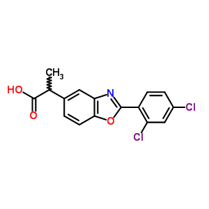 2-(2,4-二氯苯基)-α-甲基-5-苯并噁唑乙酸結(jié)構(gòu)式_51234-66-3結(jié)構(gòu)式