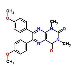 6,7-Bis(4-methoxyphenyl)-1,3-dimethyl-pteridine-2,4-dione Structure,51445-47-7Structure