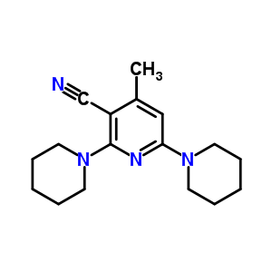4-Methyl-2,6-bis(1-piperidyl)pyridine-3-carbonitrileStructure,51560-96-4Structure 4-Methyl-2,6-bis(1-piperidyl)pyridine-3-carbonitrile Structure,51560-96-4Structure
