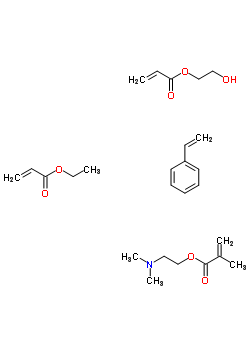 2-甲基-2-丙烯酸 2-(二甲基氨基)乙基酯與苯乙烯, 2-丙烯酸乙酯和 2-羥基乙基 2-丙烯酸酯聚合物結構式_52722-05-1結構式