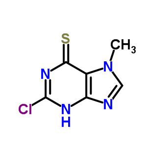 2-Chloro-7-methyl-3h-purine-6-thioneStructure,53050-28-5Structure 2-Chloro-7-methyl-3h-purine-6-thione Structure,53050-28-5Structure