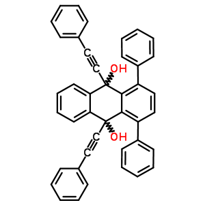 9,10-Anthracenediol,9,10-dihydro-1,4-diphenyl-9,10-bis(2-phenylethynyl)-Structure,53134-85-3Structure 9,10-Anthracenediol,9,10-dihydro-1,4-diphenyl-9,10-bis(2-phenylethynyl)- Structure,53134-85-3Structure