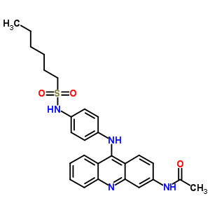 N-[4-[(3-乙酰基氨基-9-吖啶基)氨基]苯基]-1-己烷磺酰胺結(jié)構(gòu)式_53222-05-2結(jié)構(gòu)式