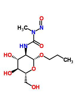 2-脫氧-2-(3-甲基-3-亞硝基脲啶)-β-d-吡喃葡萄糖苷丙酯結(jié)構(gòu)式_53347-35-6結(jié)構(gòu)式