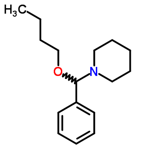 Piperidine,1-(butoxyphenylmethyl)-Structure,5351-11-1Structure Piperidine,1-(butoxyphenylmethyl)- Structure,5351-11-1Structure