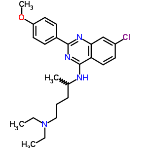 N-[7-氯-2-(4-甲氧基苯基)喹唑啉-4-基]-N,N-二乙基-戊烷-1,4-二胺結構式_5431-76-5結構式
