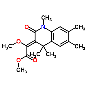 Acetic acid,2-(1,4-dihydro-1,4,4,6,7-pentamethyl-2-oxo-3(2h)-quinolinylidene)-2-methoxy-,methyl esterStructure,5432-83-7Structure Acetic acid,2-(1,4-dihydro-1,4,4,6,7-pentamethyl-2-oxo-3(2h)-quinolinylidene)-2-methoxy-,methyl ester Structure,5432-83-7Structure