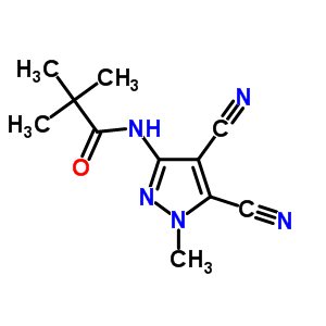 Propanamide,n-(4,5-dicyano-1-methyl-1h-pyrazol-3-yl)-2,2-dimethyl-Structure,54385-57-8Structure Propanamide,n-(4,5-dicyano-1-methyl-1h-pyrazol-3-yl)-2,2-dimethyl- Structure,54385-57-8Structure