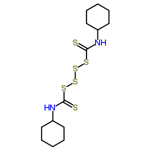 N-環(huán)己基-1-(環(huán)己基硫代氨基甲酰二磺酰基二磺?；?甲烷硫代酰胺結(jié)構(gòu)式_5439-71-4結(jié)構(gòu)式