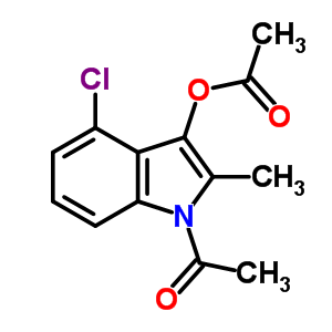 1-[3-(乙酰基氧基)-4-氯-2-甲基-1H-吲哚-1-基]-乙酮結(jié)構(gòu)式_5446-21-9結(jié)構(gòu)式