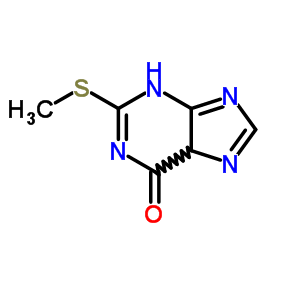 1,9-二氫-2-(甲基硫代)-6H-嘌呤-6-酮結(jié)構(gòu)式_5446-89-9結(jié)構(gòu)式