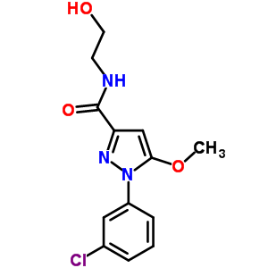 1-(3-氯苯基)-n-(2-羥基乙基)-5-甲氧基-1H-吡唑-3-羧酰胺結(jié)構(gòu)式_54708-74-6結(jié)構(gòu)式