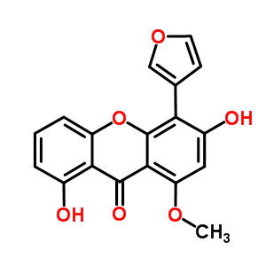 4-(3-Furanyl)-3,8-dihydroxy-1-methoxy-9h-xanthen-9-oneStructure,55334-14-0Structure 4-(3-Furanyl)-3,8-dihydroxy-1-methoxy-9h-xanthen-9-one Structure,55334-14-0Structure