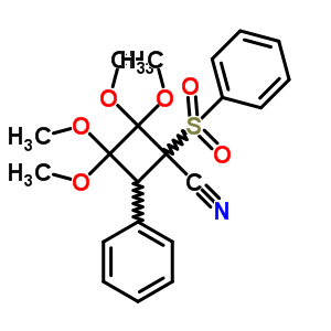 Cyclobutanecarbonitrile,2,2,3,3-tetramethoxy-4-phenyl-1-(phenylsulfonyl)-Structure,56069-44-4Structure Cyclobutanecarbonitrile,2,2,3,3-tetramethoxy-4-phenyl-1-(phenylsulfonyl)- Structure,56069-44-4Structure