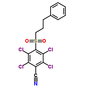 4-(3-Phenylpropylsulfonyl)-2,3,5,6-tetrachlorobenzonitrileStructure,56916-63-3Structure 4-(3-Phenylpropylsulfonyl)-2,3,5,6-tetrachlorobenzonitrile Structure,56916-63-3Structure