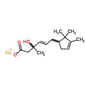 3-Hydroxy-3-methyl-6-(2,2,3-trimethyl-3-cyclopenten-1-yl)-5-hexenoic acid sodium saltStructure,57272-29-4Structure 3-Hydroxy-3-methyl-6-(2,2,3-trimethyl-3-cyclopenten-1-yl)-5-hexenoic acid sodium salt Structure,57272-29-4Structure