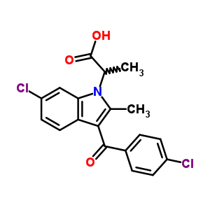 3-(P-chlorobenzoyl)-6-chloro-α,2-dimethyl-1h-indole-1-acetic acidStructure,57329-97-2Structure 3-(P-chlorobenzoyl)-6-chloro-α,2-dimethyl-1h-indole-1-acetic acid Structure,57329-97-2Structure
