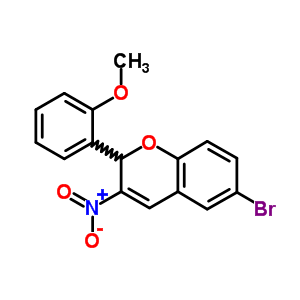 6-Bromo-2-(2-methoxyphenyl)-3-nitro-2h-1-benzopyranStructure,57543-95-0Structure 6-Bromo-2-(2-methoxyphenyl)-3-nitro-2h-1-benzopyran Structure,57543-95-0Structure