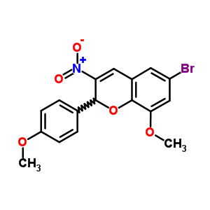 6-Bromo-8-methoxy-2-(4-methoxyphenyl)-3-nitro-2h-1-benzopyranStructure,57544-07-7Structure 6-Bromo-8-methoxy-2-(4-methoxyphenyl)-3-nitro-2h-1-benzopyran Structure,57544-07-7Structure
