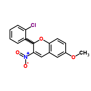 2-(2-Chlorophenyl)-6-methoxy-3-nitro-2h-1-benzopyranStructure,57544-12-4Structure 2-(2-Chlorophenyl)-6-methoxy-3-nitro-2h-1-benzopyran Structure,57544-12-4Structure