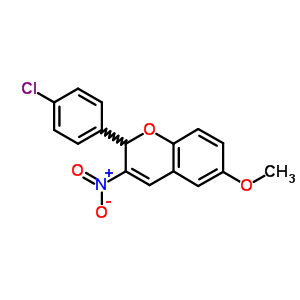 2-(4-Chlorophenyl)-6-methoxy-3-nitro-2h-1-benzopyranStructure,57544-20-4Structure 2-(4-Chlorophenyl)-6-methoxy-3-nitro-2h-1-benzopyran Structure,57544-20-4Structure