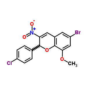 6-Bromo-2-(4-chlorophenyl)-8-methoxy-3-nitro-2h-1-benzopyranStructure,57544-22-6Structure 6-Bromo-2-(4-chlorophenyl)-8-methoxy-3-nitro-2h-1-benzopyran Structure,57544-22-6Structure