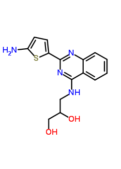 1,2-Propanediol ,3-((2-(5-amino-2-thienyl)-4-quinazolinyl)amino)-Structure,57584-57-3Structure 1,2-Propanediol ,3-((2-(5-amino-2-thienyl)-4-quinazolinyl)amino)- Structure,57584-57-3Structure