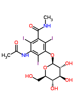 5-(Acetylamino)-3-(β-d-glucopyranosyloxy)-n-methyl-2,4,6-triiodobenzamide Structure,58199-95-4Structure