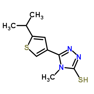 5-(5-異丙基噻吩-3-基)-4-甲基-4H-1,2,4-噻唑-3-硫醇結(jié)構(gòu)式_588687-48-3結(jié)構(gòu)式