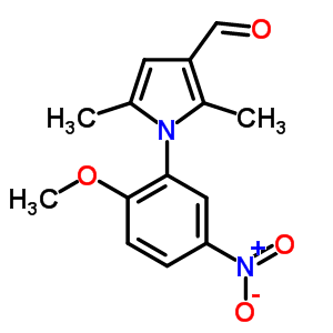 1H-pyrrole-3-carboxaldehyde,1-(2-methoxy-5-nitrophenyl)-2,5-dimethyl-(9ci)Structure,590395-50-9Structure 1H-pyrrole-3-carboxaldehyde,1-(2-methoxy-5-nitrophenyl)-2,5-dimethyl-(9ci) Structure,590395-50-9Structure